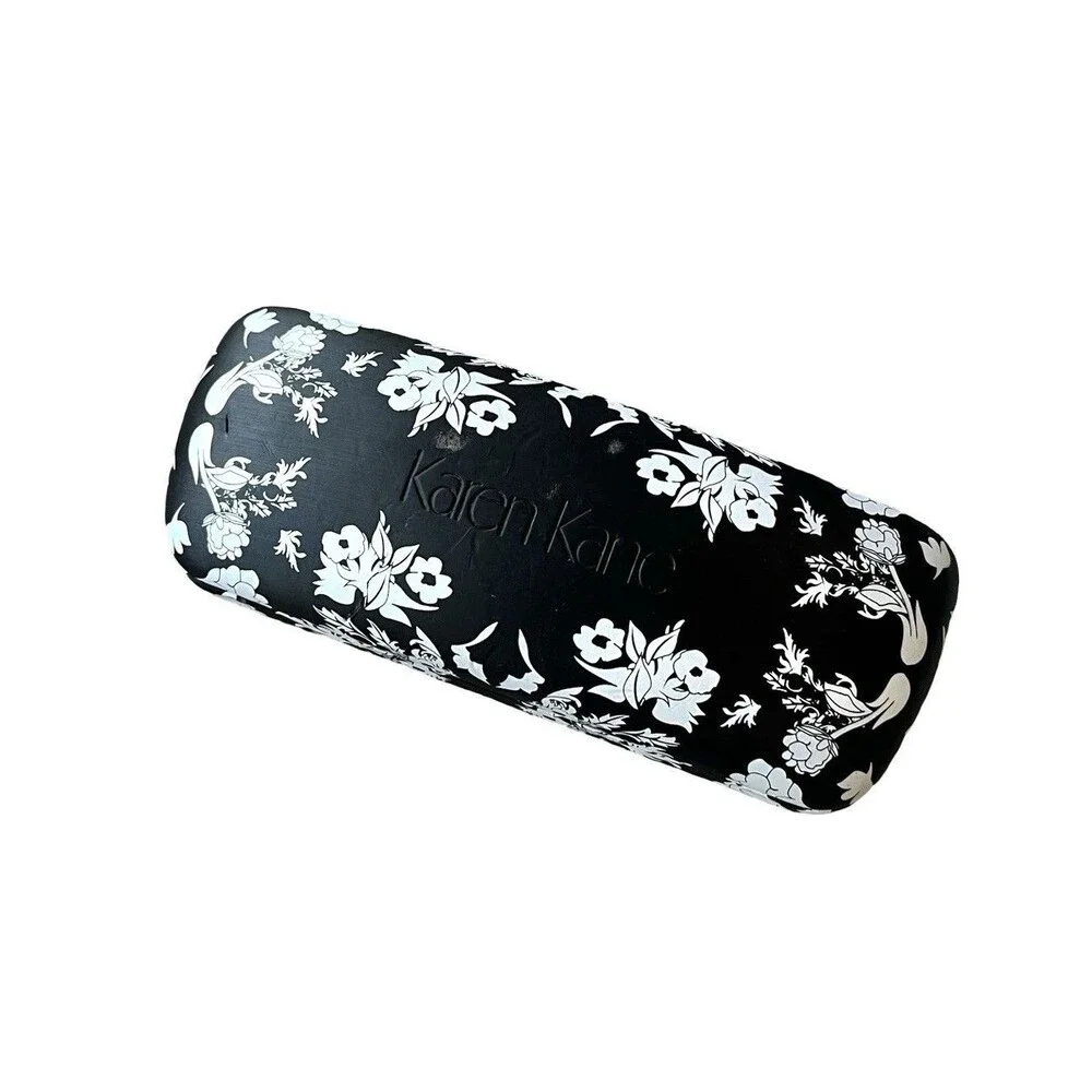 Karen Kane Floral Hard Eyeglass Case Black White Glasses Sunglasses Case